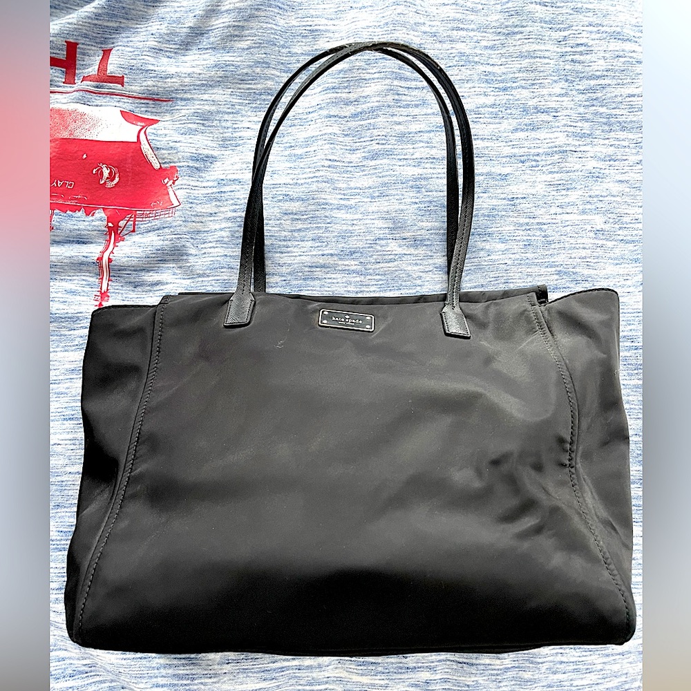 Kate Spade Nylon Zip Top Tote, Black